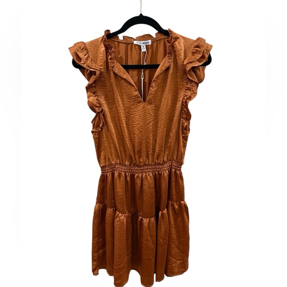 Steve Madden Rust Ruffle Mini Dress - Picture 3 of 9